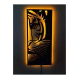 dekoraven Kaplan Işıklı Tablo 50x25 cm Ledli Duvar Dekorasyon Tablosu, kaplannew