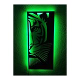 dekoraven Kaplan Led Işıklı Tablo Yeşil 55x25 cm, kaplannew