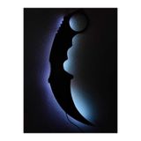 dekoraven Karambit Led Işıklı Ahşap Tablo beyaz