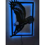 dekoraven Kartal Led Işıklı Tablo mavi