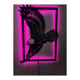 dekoraven Kartal Led Işıklı Tablo pembe