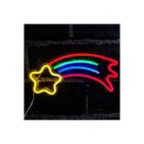 Dekoraven Kayan Yıldız Neon Led Işıklı Dekoratif Duvar Aydınlatması Anahtar Ile Açma Kapama 50 X 25 Cm