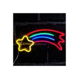 dekoraven Kayan Yıldız Neon Led Tablo 35x70 cm Renkli Duvar Dekorasyonu, kayanyıldız1