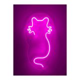 Dekoraven Kedi Neon Led Duvar Yazısı Dekoratif Işıklı Gece Lambası Duvar Süsü, catneonpinkraven