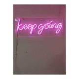 Dekoraven Keep Going Neon Led Duvar Yazısı Dekoratif Işıklı Gece Lambası Duvar Süsü, keeppinkraven1