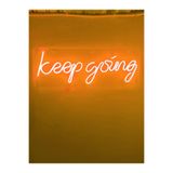 Dekoraven Keep Going Neon Led Duvar Yazısı Dekoratif Işıklı Gece Lambası Duvar Süsü, keepturuncuraven1