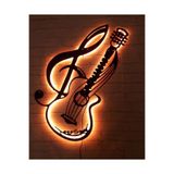 Dekoraven Keman Müzik Ledli Duvar Süsü Mdf Tablo Duvar Aksesuarı Ahşap Tablo, 59012341460190