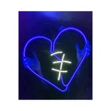 Dekoraven Kırık Kalp Neon Led Dekoratif Aydınlatma Ve Gece Lambası(50X50Cm), kıkalpravblue