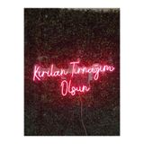 Dekoraven Kırılan Tırnağım Olsun Kuaför Güzellik Merkezi Neon Led Tabela(70X30Cm), kırılravred