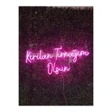 Dekoraven Kırılan Tırnağım Olsun Kuaför Güzellik Merkezi Neon Led Tabela(70X30Cm), kırılravrpink