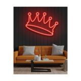 dekoraven Kral Tacı King Neon Led Dekoratif Duvar Yazısı Tabelası Aydınlatması Gece Lambası Kırmızı 40x50 cm, SMC-1022