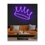 dekoraven Kral Tacı King Neon Led Dekoratif Duvar Yazısı Tabelası Mor 35x25 cm, SMC-1022