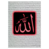 dekoraven Lafzı Led Işıklı Ahşap Tablo 50x50 cm, allah