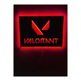 dekoraven Led Işıklı Ahşap Tablo 55x40 cm, valorant