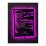 dekoraven Led Işıklı Ahşap Tablo Pembe, supra