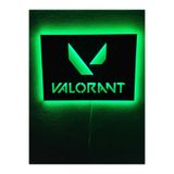 dekoraven Led Işıklı Ahşap Tablo Yeşil 55x40 cm, valorant