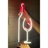 Dekoraven Led Tabela Bardak Ve Şişe Neon Led Duvar Süsü 50Cm X20Cm