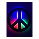 dekoraven Ledli Siyah Ahşap Tablo 55X55 cm, peace