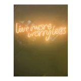 dekoraven Live More Worry Less Neon Şekiller Işaret Neon Led Dekoratif Duvar Aydınlatması Neon Duvar Yazısı liveneon
