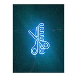 Dekoraven Makas Ve Tarak Neon Led Tabela Kuaför Güzellik Merkezi Berber Dekorasyon, makasrav40turtk