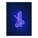 Dekoraven Makas Ve Tarak Neon Led Tabela Kuaför Güzellik Merkezi Berber Dekorasyon, makasrav80mav