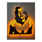 dekoraven Marilyn Monroe Led Işıklı Ahşap Dekoratif Tablo 55x43 cm, marilyn1