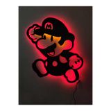 dekoraven Mario Dekoratif Led Işıklı Ahşap Tablo 55x40 cm, mario1