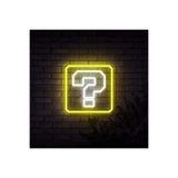 dekoraven Mario Soru Bloğu Neon Led Tabela Dekoratif Aydınlatma 50x50 cm, mariokuturaven