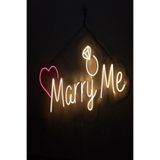 dekoraven Mary Me Neon Led Yüzük Led Tabela Düğün Nişan Organizasyon 30x70 cm, extremmotif28