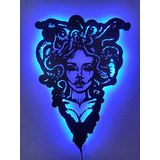 dekoraven Medusa led ışıklı tablo mavi