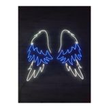 dekoraven Melek Kanadı Neon Led Tabela Mavi, melekkanadı