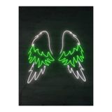 dekoraven Melek Kanadı Neon Led Tabela Yeşil, melekkanadı