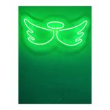 dekoraven Melek Kanadı Neon Şekiller Işaret Neon Led Dekoratif Duvar Aydınlatması Neon Duvar Yazısı Yeşil, angel
