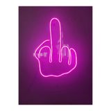 Dekoraven Middle Finger Neon Led Duvar Yazısı Dekoratif Işıklı Gece Lambası Duvar Süsü, midpinkneonraven