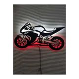 dekoraven Motor R25 Led Işıklı Ahşap Tablo, r25s