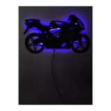 dekoraven Motorsiklet Led Işıklı Duvar Tablosu, motorz