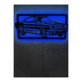 Dekoraven Mustang Led Işıklı Ahşap Dekoratif Tablo, musmav1212