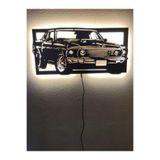 dekoraven Mustang Led Işıklı Ahşap Tablo 55x40 cm, musga1