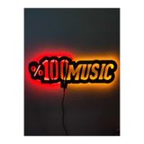 dekoraven Müzik Led Işıklı Ahşap Tablo music22