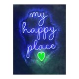 Dekoraven My Happy Place Yazı Neon Led Tabela(70X50Cm), myplacemav