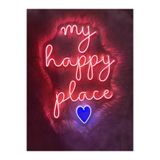 Dekoraven My Happy Place Yazı Neon Led Tabela(70X50Cm), myplacered