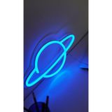 Dekoraven Neon Led Aydınlatma Saturn Gece Lambası Parti Süsü Işıklı Duvar Dekor