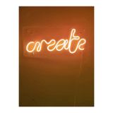 dekoraven Neon Şekiller Işaret Neon Led Dekoratif Duvar Aydınlatması Neon Duvar Yazısı Turuncu 35x15 cm, create