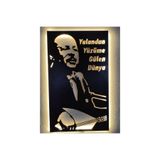 dekoraven Neşet Ertaş Yalandan Yüzüme Gülen Dünya Led Işıklı Tablo 55x25 cm, neşet99