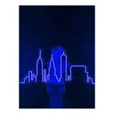dekoraven New York Neon Led Tabela Dekoratif Aydınlatma 85x33 cm Mavi, newyork1