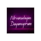 dekoraven Nirvanadayım Duyamıyorum Neon Led Dekoratif Duvar Yazısı Tabelası Pembe 60x36 cm, KMS-1008