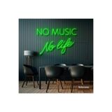 Dekoraven No Music No Life Neon Led Tabela Dekoratif Aydınlatma, nomusicy80