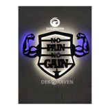 dekoraven No Pain No Gain Led Işıklı Tablo 55x40 cm, nopain