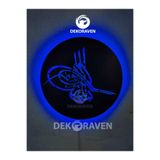 dekoraven Osmanlı Led Işıklı Ahşap Tablo mavi