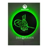 dekoraven Osmanlı Tuğrası Led Işıklı Ahşap Tablo yeşil